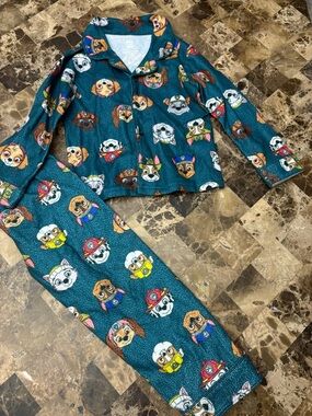 4/30$ Nickelodeon Teal Paw Patrol Fleece Pajama Set 4-5 years